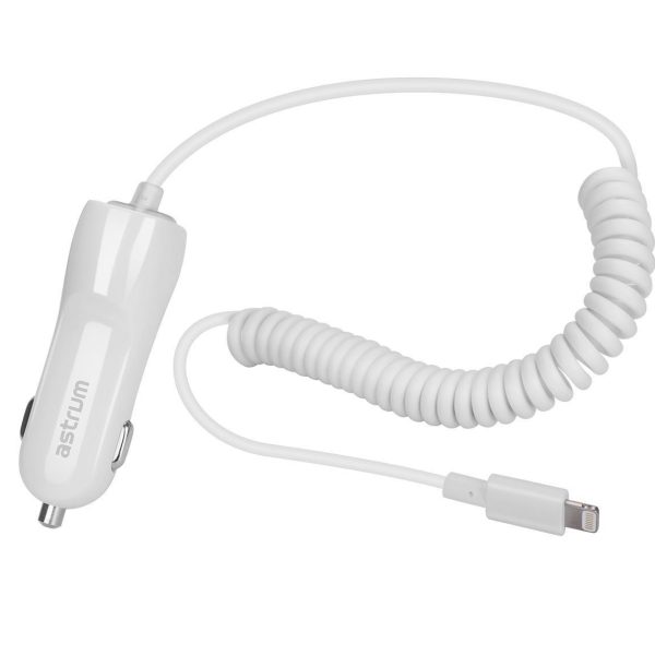 CC390 8 pin Lightning MFI Car Charger - White
