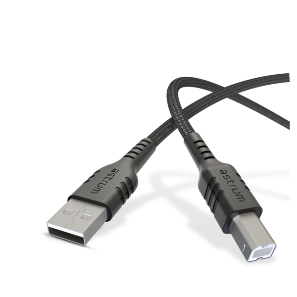 Astrum USB 2.0 Braided Printer Cable, USB-A to USB-B 480Mbps, 1.5m – UAB20B