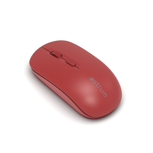 Astrum Wireless Silent Mouse, Dual Mode BT + 2.4GHz, 1600 DPI - MW20D (Red)