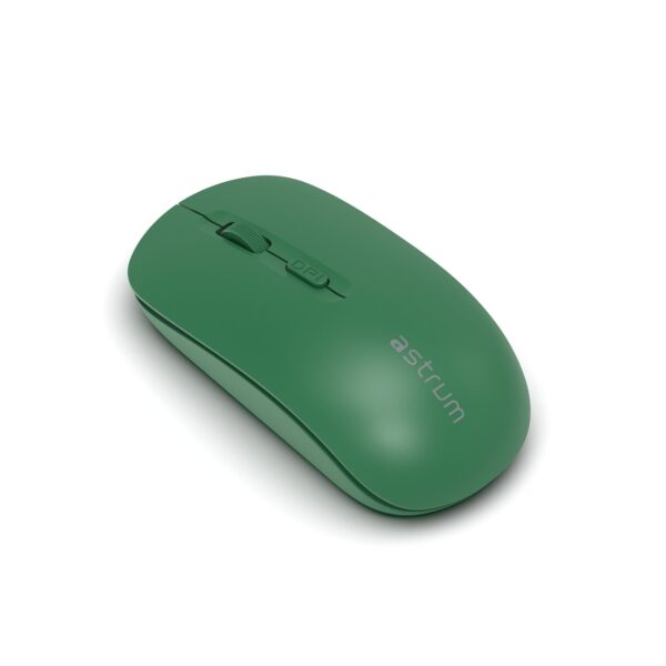 Astrum Wireless Silent Mouse, Dual Mode BT + 2.4GHz, 1600 DPI - MW20D (Green)